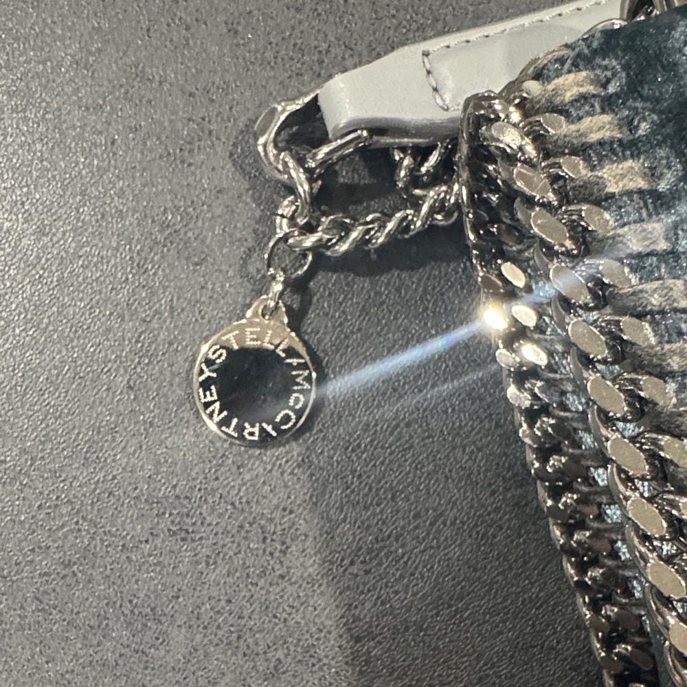 Stella McCartney Charcoal Velvet Shoulder Bag - Picture 3 of 7